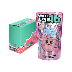 Napój gazowana o smaku brzoskwiniowym bez cukru SWEET16 200ml x 10szt/ op | Nuoc Co Gas Vi Dao Khong Duong SWEET16 200ml x 10szt/ op (5op/ krt) (0691)