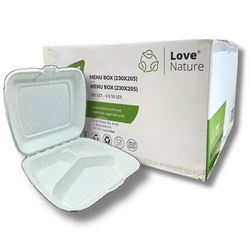 Hop Giay 3 Ngan Menu Box (230x205) LOVE NATURE 50szt/ op x 4op/ krt