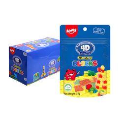 Żelki w kostkach 4D o smaku mieszanych owoców AMOS 72g x 12szt/ op | Keo Deo Hinh Khoi 4D Vi Hoa Qua AMOS 72g x 12szt/ op (2op/ krt)