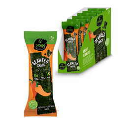 Chipsy z Wodorostów o smaku pikantnym chili BIBIGO 4g x 6szt/ op | Snack Rong Bien Vi Cay BIBIGO 4g x 6szt/ op (6op/ krt) (6493-24)