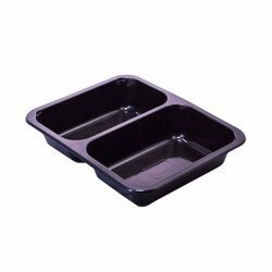 Pojemnik czarny obiadowy pod zgrzew T-2 dzielny 50mm 400szt | Hop Nhua Den 2 Ngan 50mm 8opakx50szt