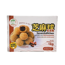 Kulki z czerwonej fasoli z sezame THREE COCONUT TREE 1kg | Banh Ran Vung BA CAY DUA 1kg x 12szt/ krt